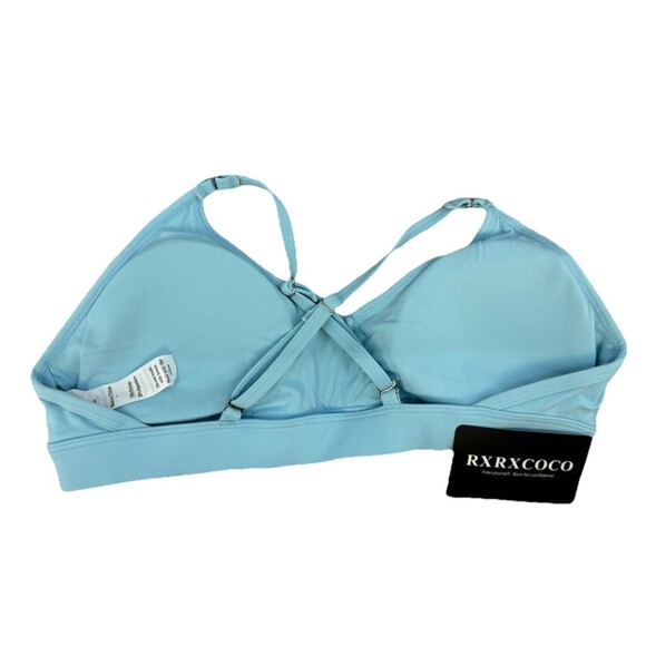 RXRXCOCO Sports‎ Bra for Women Spaghetti Strap Large, Light Blue NWT - Picture 2 of 5